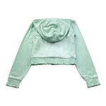 Juicy Couture Felpa Tinta Unita con Zip E Cappuccio per Bambina JBX6685 VERDE ACQUA JUICY COUTURE 