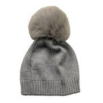 GIO HIGUAMY cappello tinta unita con pon pon Grigio per Bambino CT0469VA GRIGIO GIO HIGUAMY 