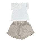 Lalalu' Completo 2 Pezzi T-Shir-Short per Neonata CCTL0011PX BIANCO/BEIGE LALALU' 