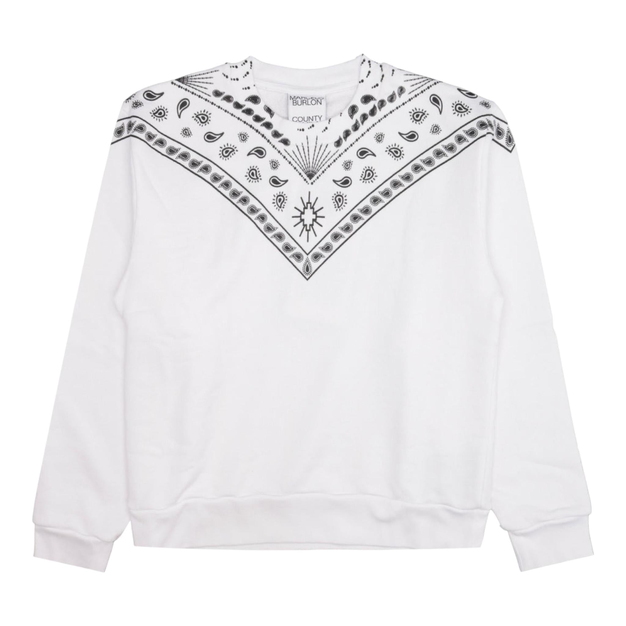 MARCELO BURLON felpa chiusa girocollo tinta unita con logo Bianco per Bambino CBBA001F23 BIANCO MARCELO BURLON 