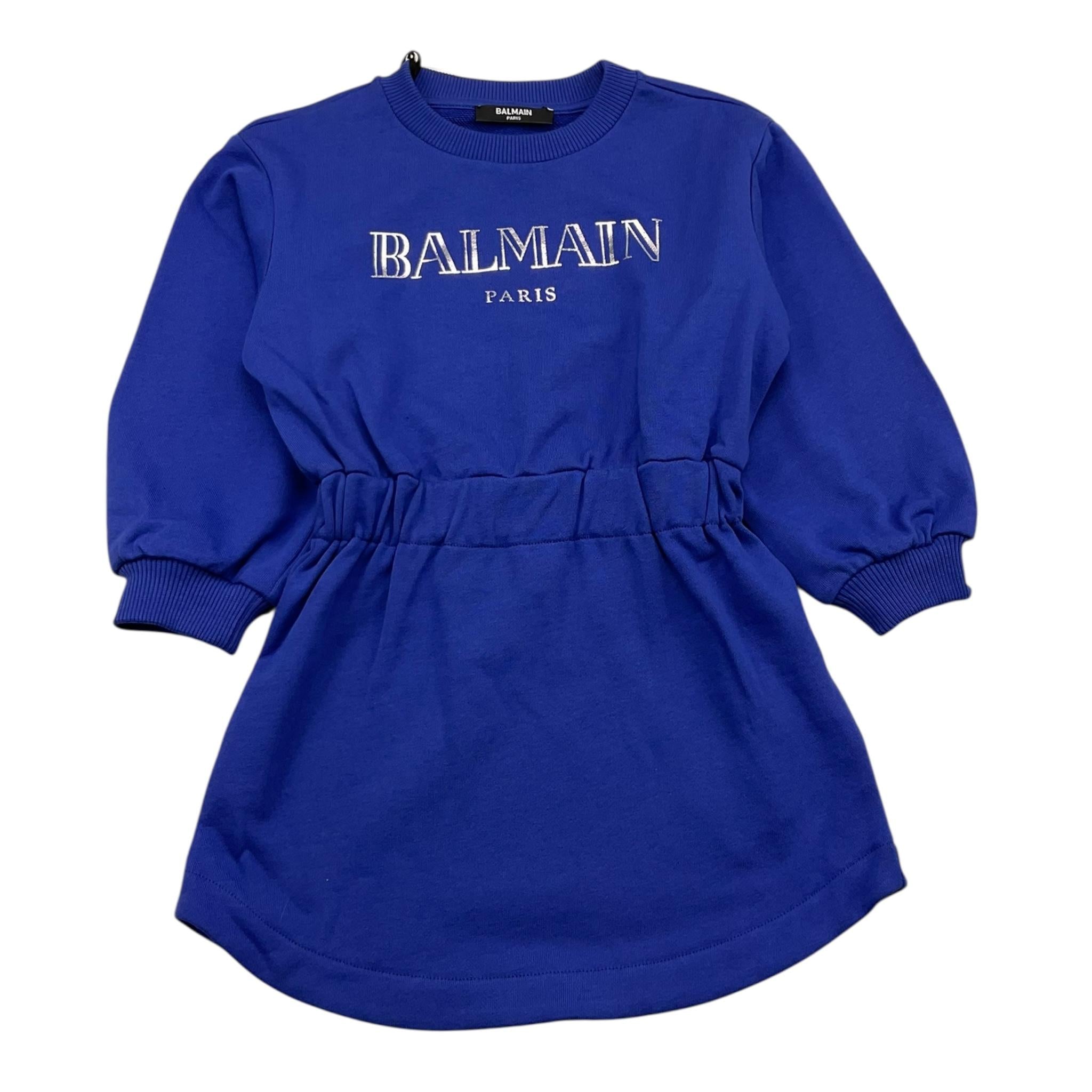 BALMAIN abito in felpa tinta unita con stampa Viola per Bambina BV1A60X VIOLA BALMAIN 
