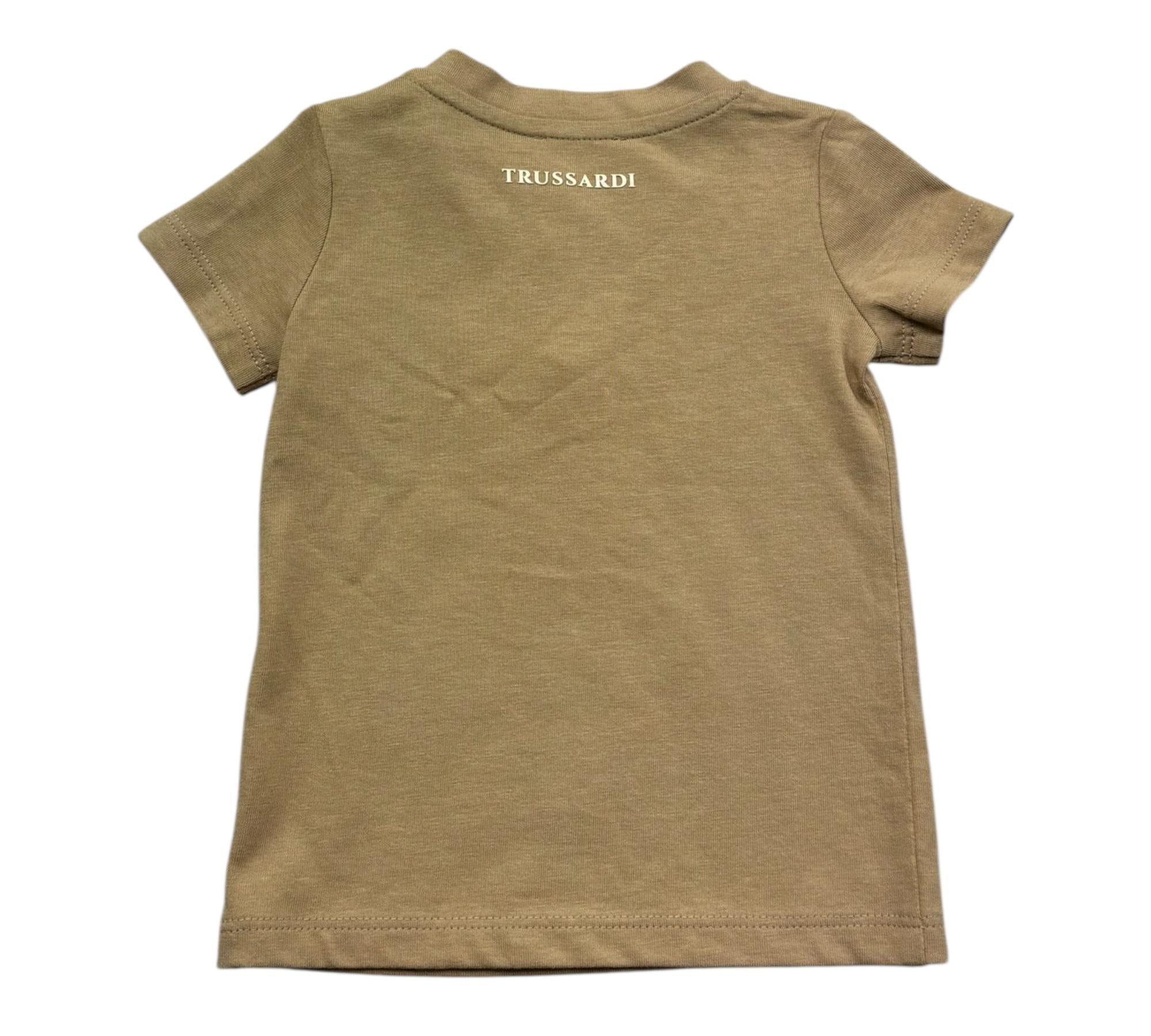 Trussardi T-Shirt Girocollo Tinta Unitacon Stampa per Neonato TIP26072TS BEIGE TRUSSARDI 