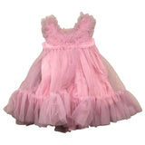 Miss Grant – Einfarbiges, ärmelloses Tüllkleid für Mädchen in Rosa