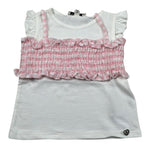 Please T-Shirt Girocoll Tinta Unita con Top per Neonata MQ02030G71 BIANCO PLEASE 