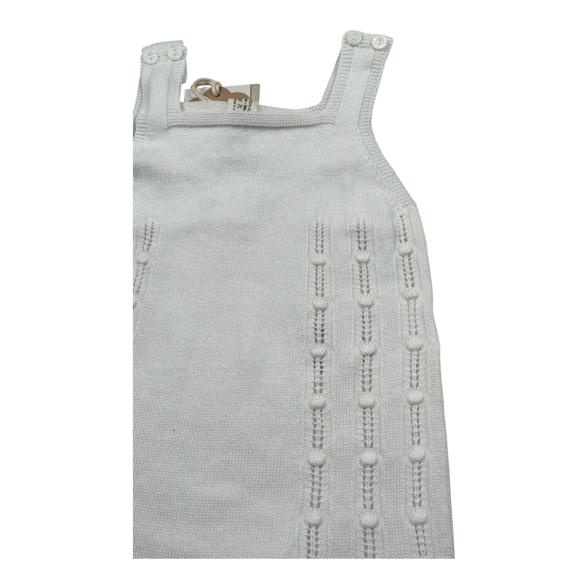 Wedoble Tutina Giromanica Tinta Unita con Ricami per Neonato V2401310A BIANCO WEDOBLE 