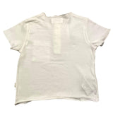 Teddy E Minou – Schlichtes T-Shirt mit Knöpfen und Tasche, Creme für Neugeborene