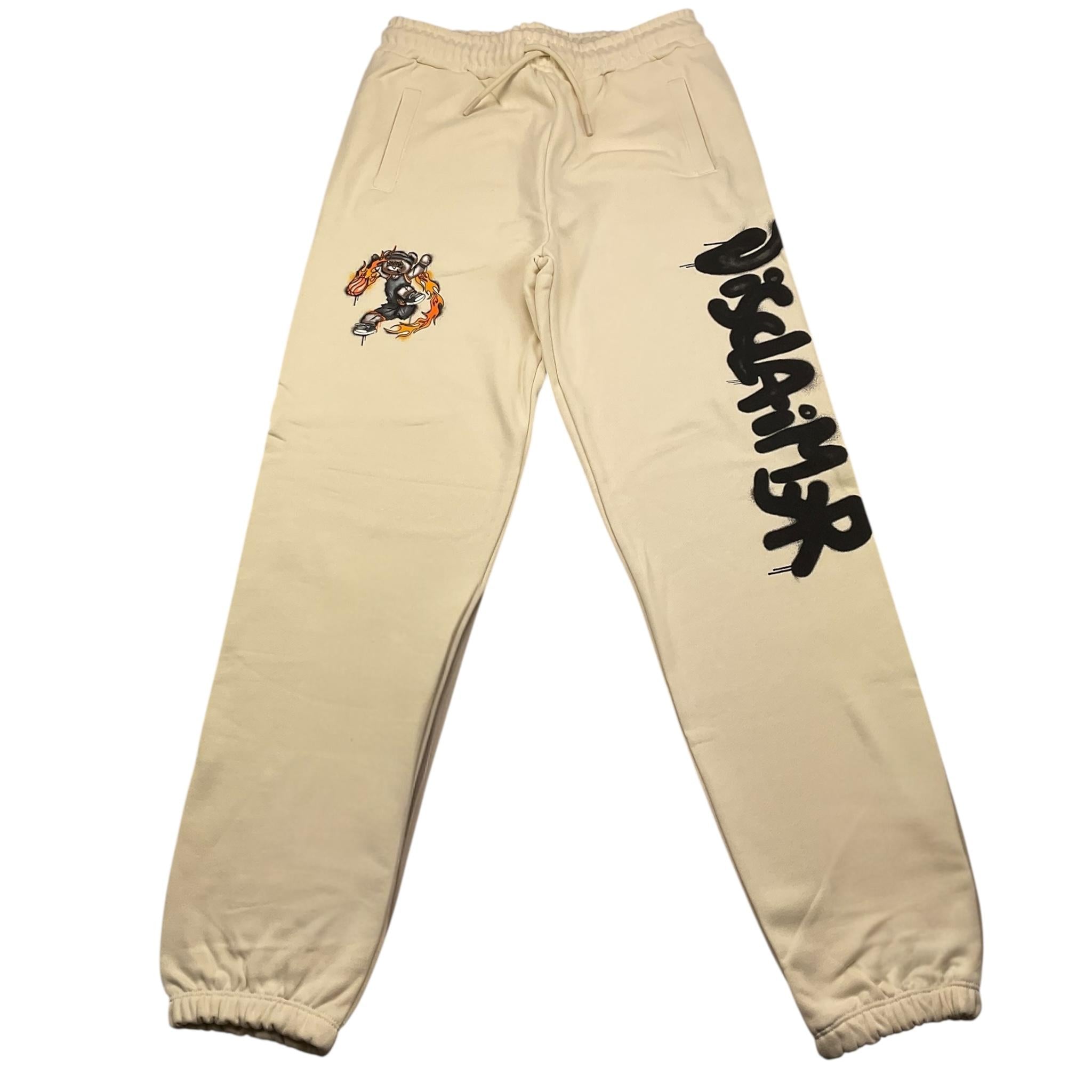 DISCLAIMER pantalone tinta unita modello tuta con stampa Panna per Bambino 24IDK58263X PANNA DISCLAIMER 