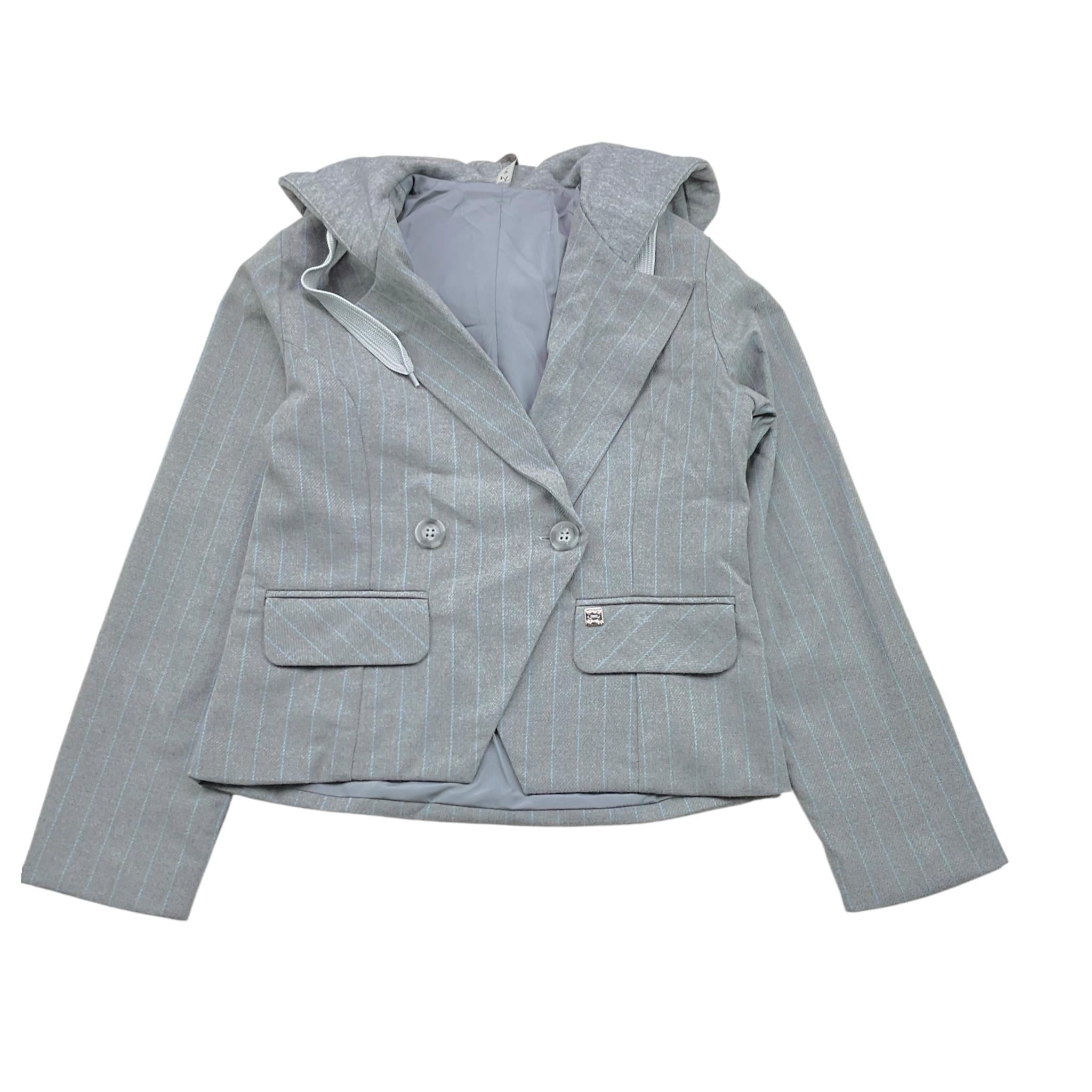 MANILA GRACE giacca tinta unita con fantasia a righe e cappuccio Grigio per Bambina MFJF24J128X GRIGIO MANILA GRACE 