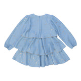 LIU JO abito manica lunga tinta unita con stampe logo Azzurro per Bambina KF4048 AZZURRO LIU JO 