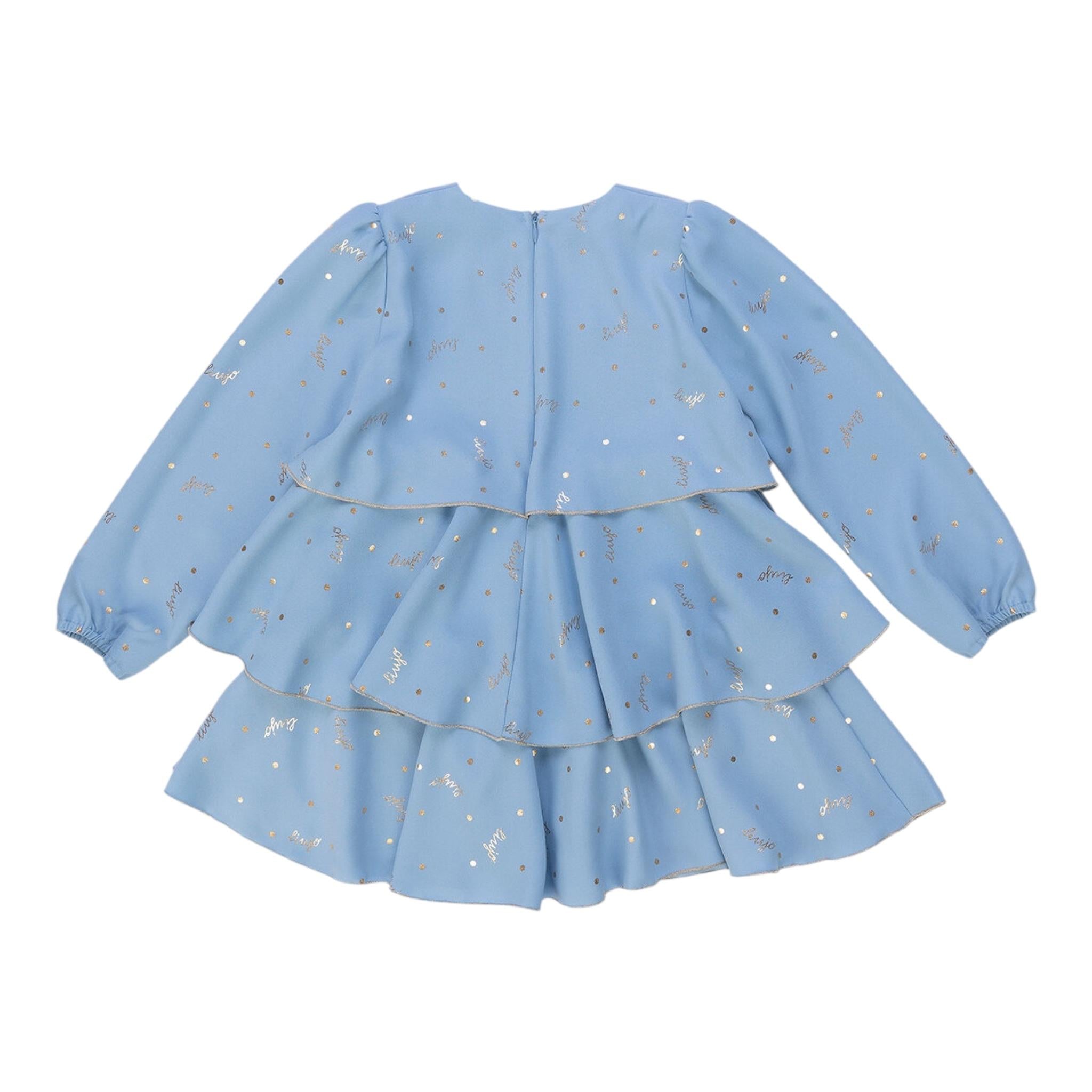 LIU JO abito manica lunga tinta unita con stampe logo Azzurro per Bambina KF4048 AZZURRO LIU JO 