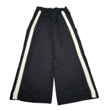 Manila Grace Pantalone Modello A Palazzo Tinta Unita con Profili In Contrasto per Bambina 155PMJS25 NERO MANILA GRACE 