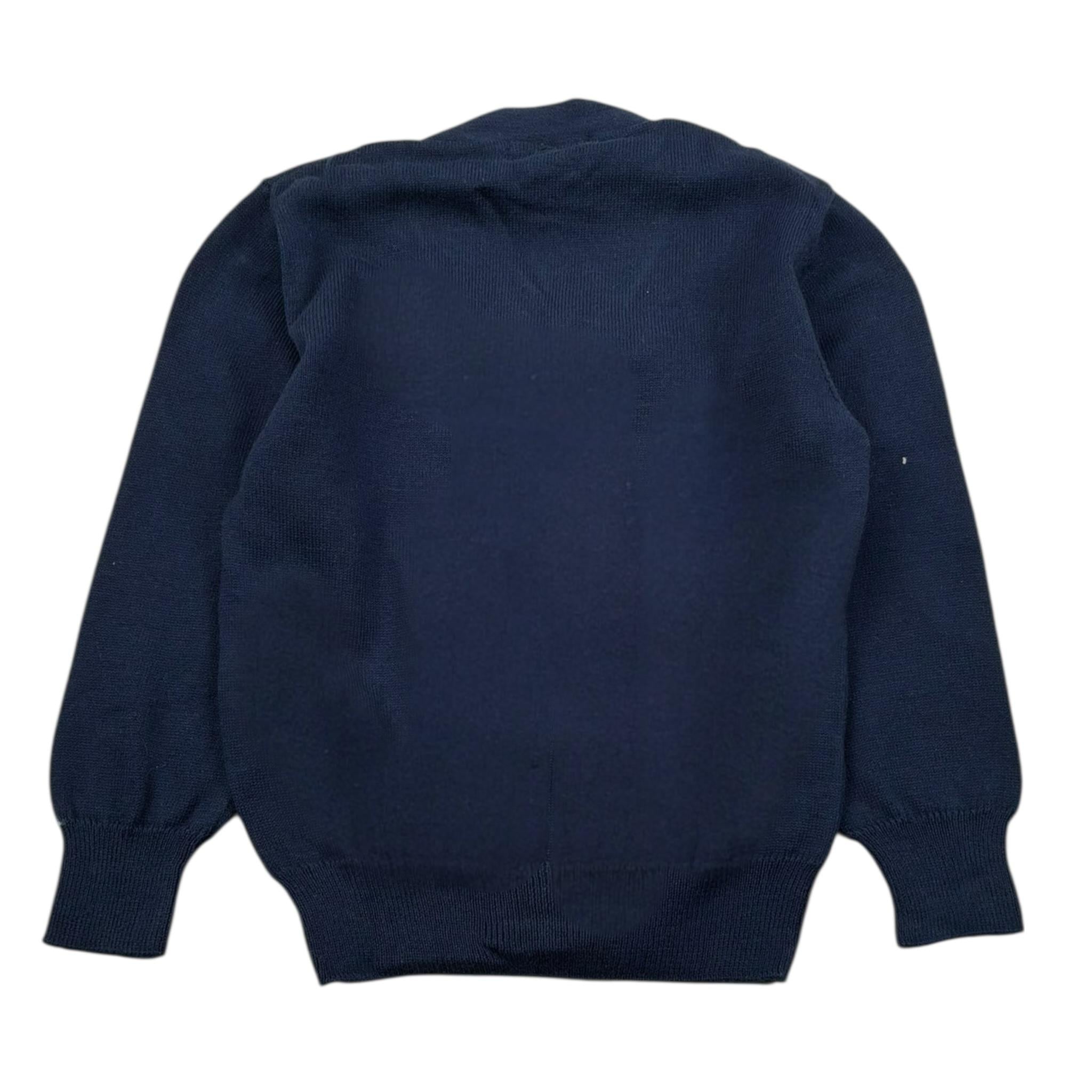 Please Cardigan Tinta Unita con Bottoni per Neonato NB03230B73 BLU PLEASE 