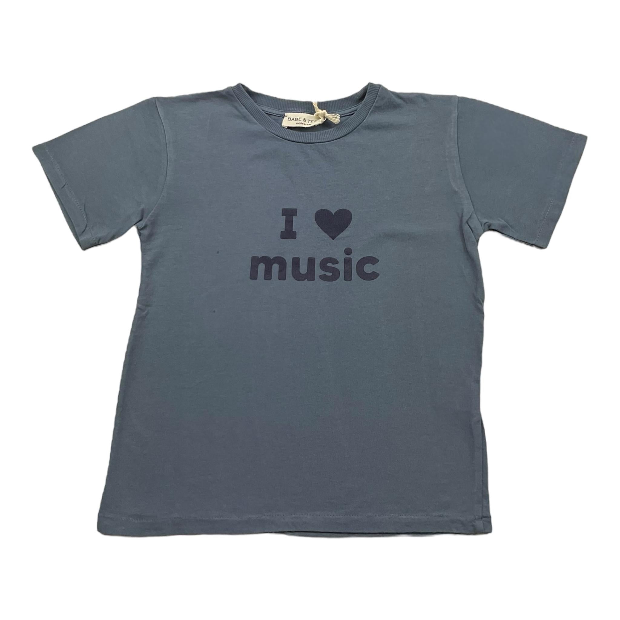 Babe & Tess T-Shirt Girocollo Tinta Unita con Stampa per Neonata 21518156N BLU BABE & TESS 