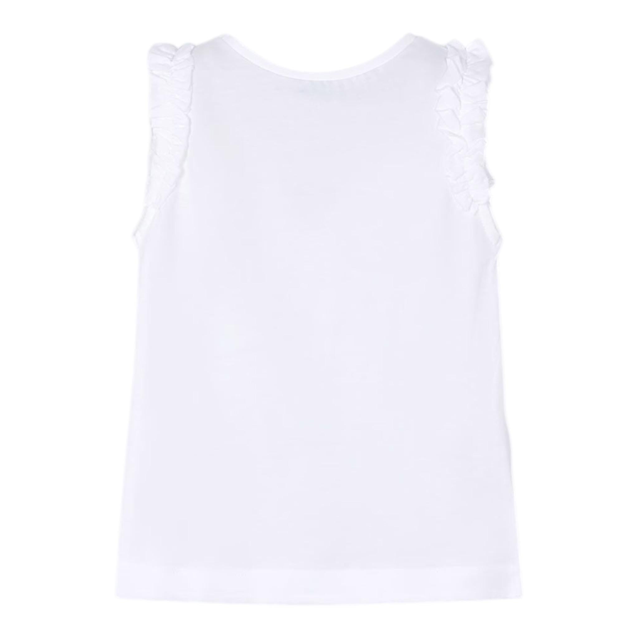 Mayoral Canotta Girocollo Tinta Unita con Stampa per Bambina 3021X BIANCO MAYORAL 