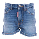 Dsquared2 Short In Denim Tinta Unita per Bambina DQ0787 BLU DSQUARED2 