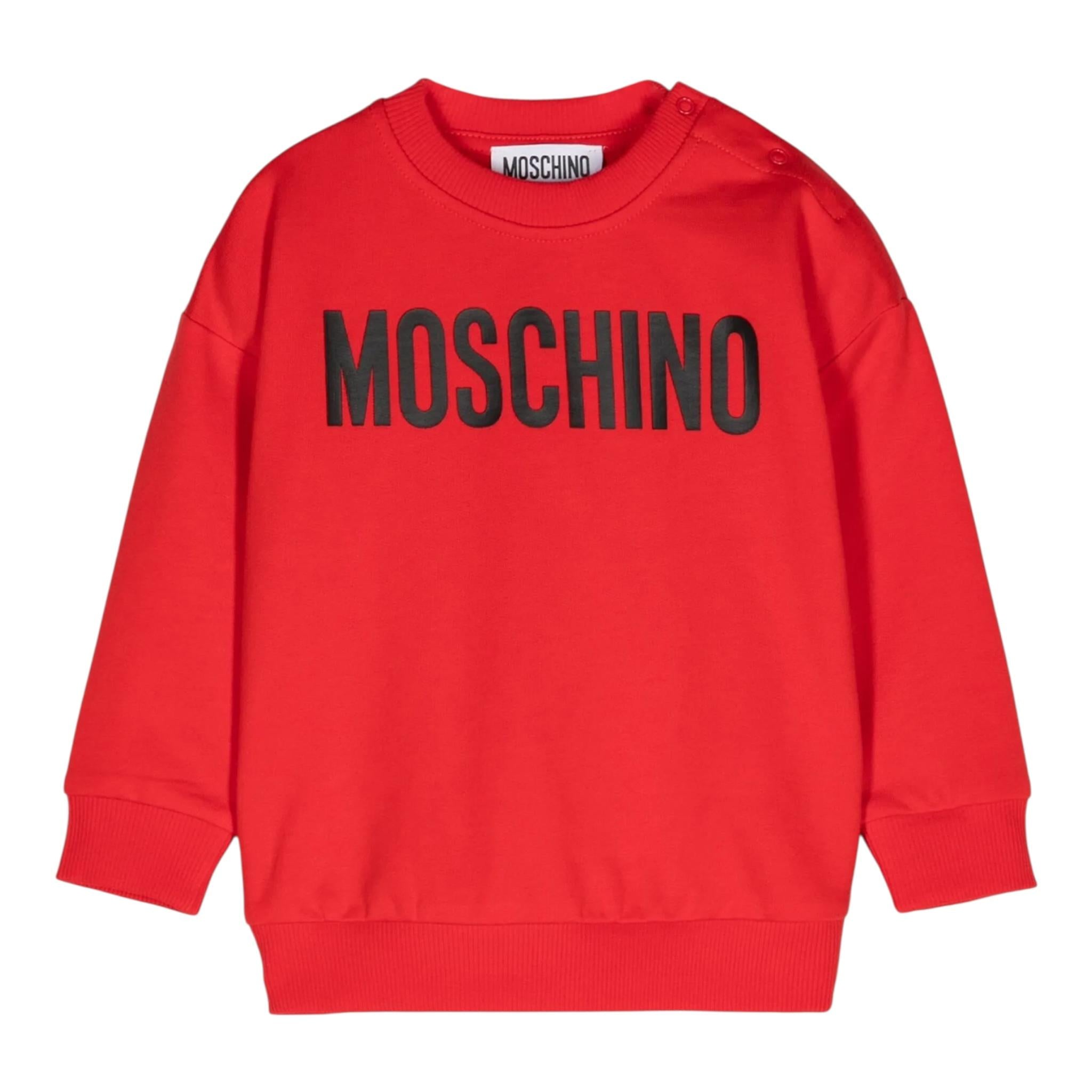 MOSCHINO felpa tinta unita gircollo con stampa Rosso per Bambino HUF08S ROSSO MOSCHINO 