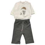 LE BEBE' completo 2 pezzi shirt-pantalone bicolore Bianco/grigio per Neonato LBB5120 BIANCO/GRIGIO LE BEBE' 
