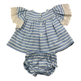Valentina Bebes 2-teiliges Set für Baby-Mädchen, blau, Culotte-Outfits