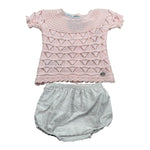 Juliana Completo 2 Pezzi T-Shirt In Maglia-Culotte per Neonata 25065 ROSA JULIANA 