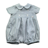 Le Bebe Pagliaccetto Mezza Manica Fantasia A Righe per Neonato LBB5333 AZZURRO LE BEBE 
