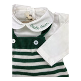 LITTLE BEAR completo 3pz body-salopettes-cardigan Verde per Neonato 5024 VERDE LITTLE BEAR 