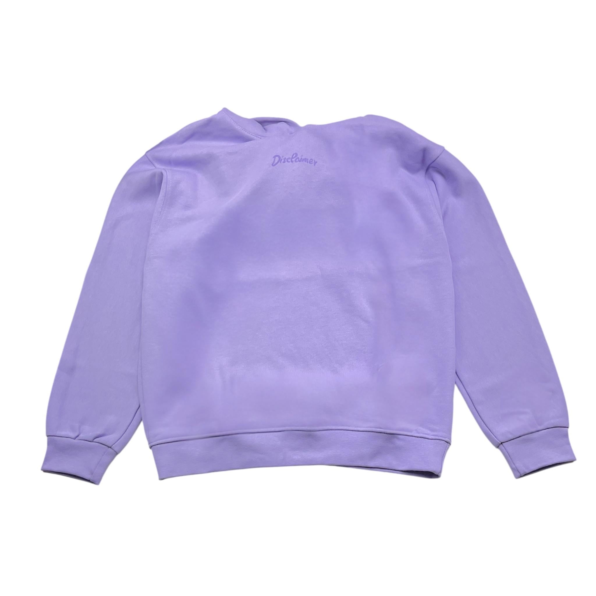 DISCLAIMER felpa tinta unita con cappuccio e stampa Lilla per Bambina 24IDK58300 LILLA DISCLAIMER 