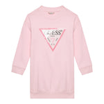 GUESS abito girocollo tinta unita con logo Rosa per Bambina K3YK25KA6R3 ROSA GUESS 