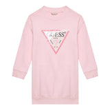 GUESS abito girocollo tinta unita con logo Rosa per Bambina K3YK25KA6R3 ROSA GUESS 