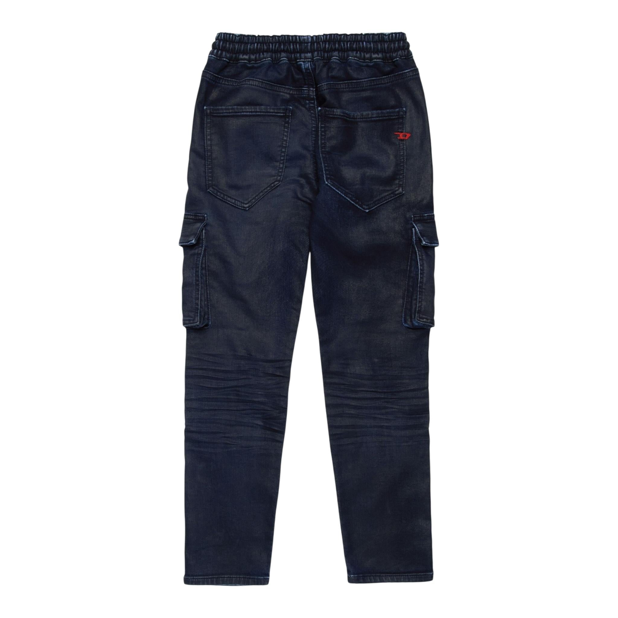 DIESEL pantalone tinta unita con elastico in vita Blu per Bambino J01659 BLU DIESEL 