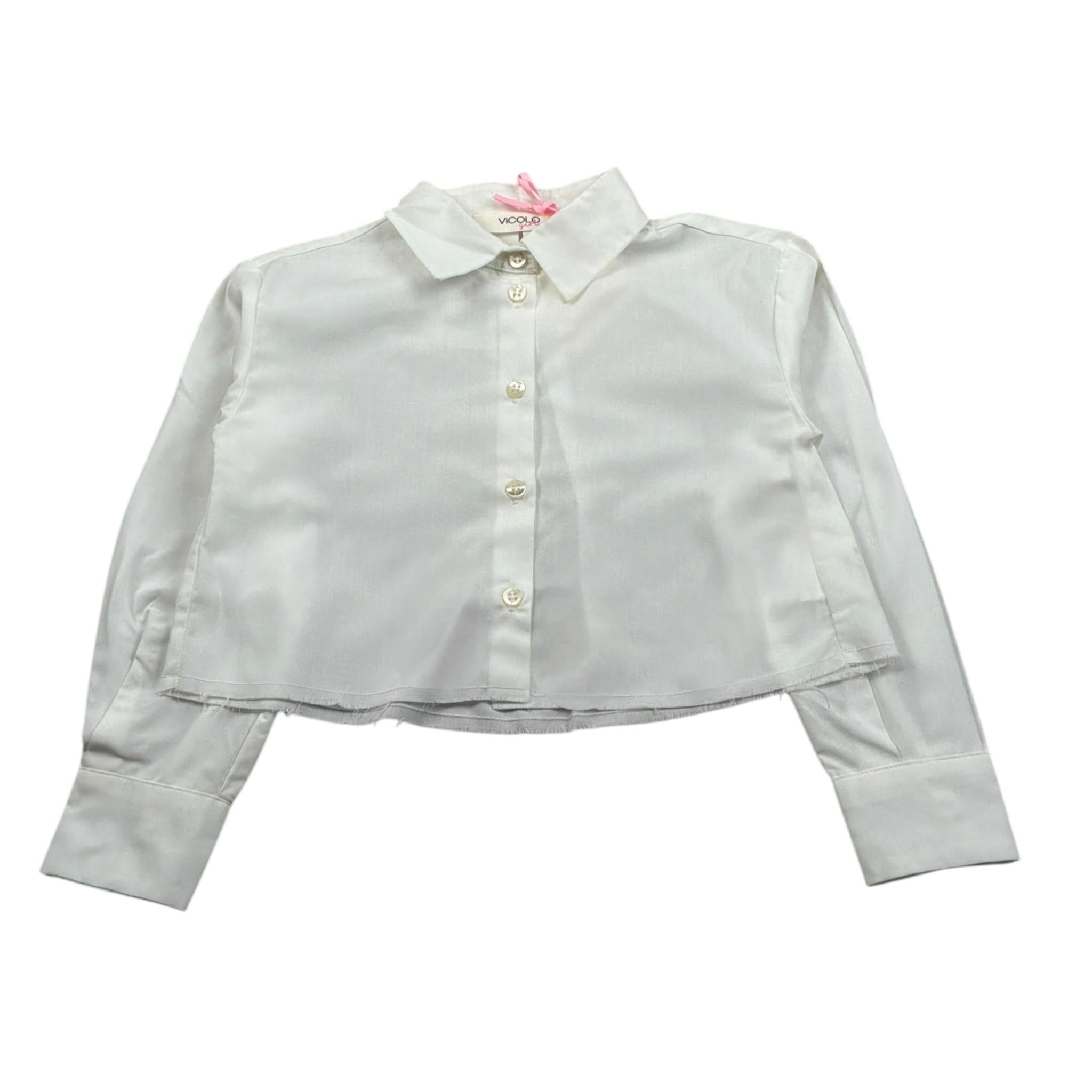 Vicolo Camicia Manica Lunga tinta unita Bianco per Bambina 3141CY1127X BIANCO VICOLO 