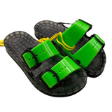 Sensi Zweifarbiger Gummi-Slipper mit fluoreszierend grüner Schnalle für Kinder