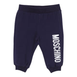 MOSCHINO pantalone tuta tinta unita con stampa logo Blu per Neonato MUP058 BLU MOSCHINO 