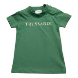 TRUSSARDI t-shirt girocollo tinta unita con stampa Verde per Neonato TIA25014TS VERDE TRUSSARDI 