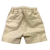 Emanuel Pris Einfarbige Bermuda-Shorts mit elastischer Taille in Sand für Neugeborene