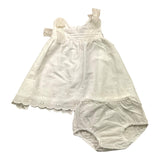 Marlu‘ Einfarbiges ärmelloses Kleid mit Stickerei und weißer Culotte für Baby-Mädchen