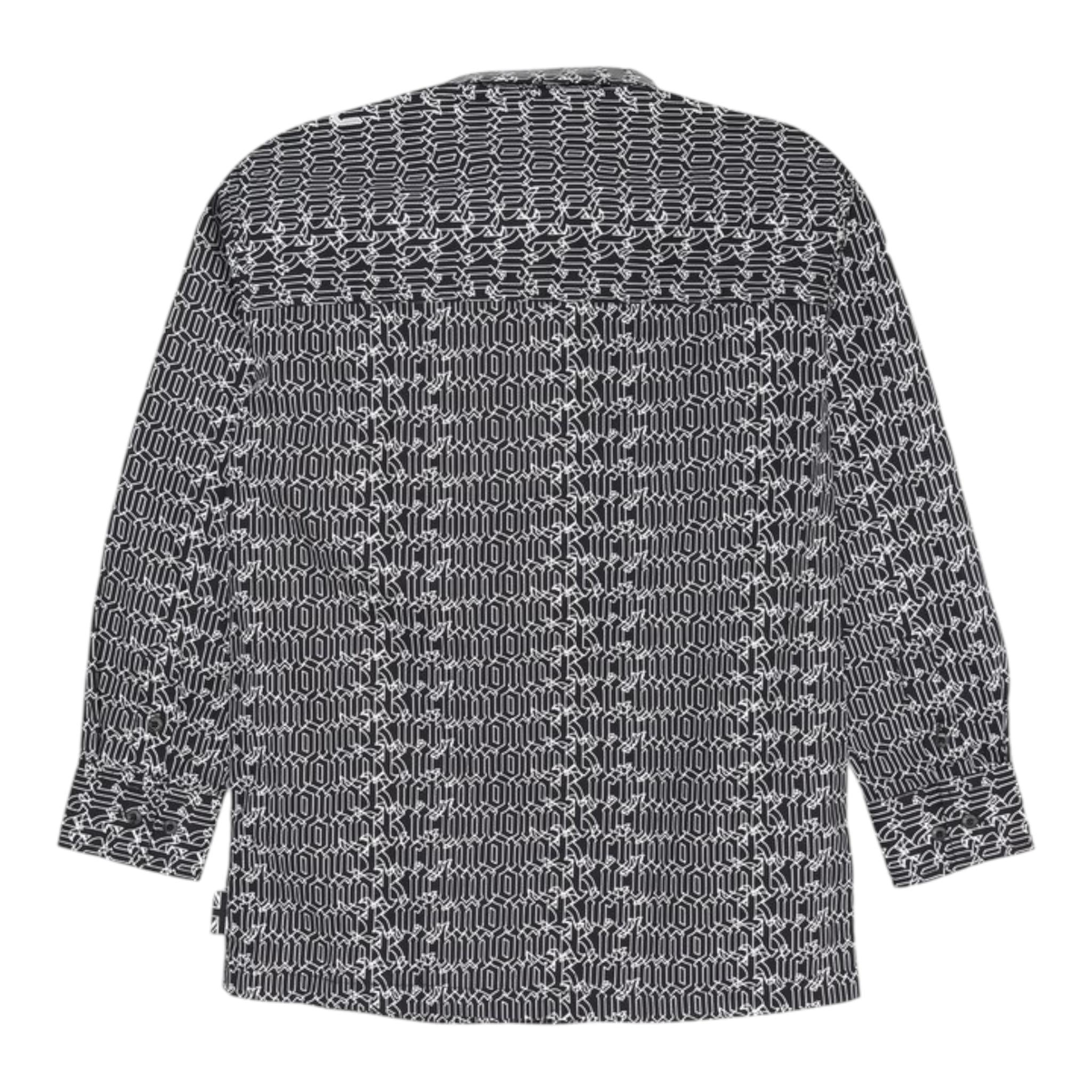 John Richmond Camicia Manica Lunga Tinta Unita con Stampe Logo per Neonato RIP25076CA NERO JOHN RICHMOND 