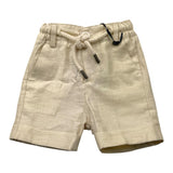 Emanuel Pris Einfarbige Bermuda-Shorts mit elastischer Taille in Sand für Neugeborene