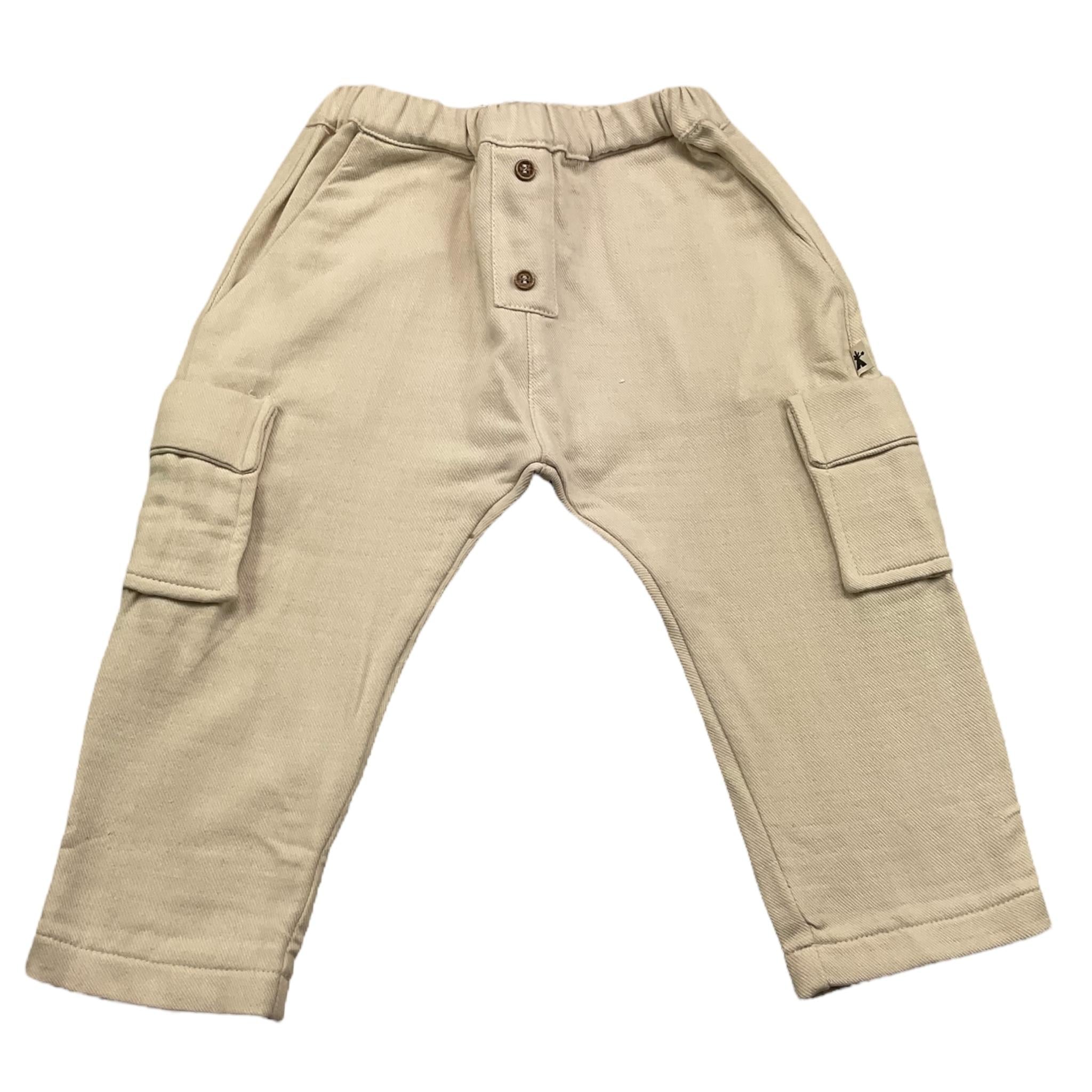 PETIT INDI pantalone tint unita con elastico in vita Panna per Neonato AW24BK8705 PANNA PETIT INDI 