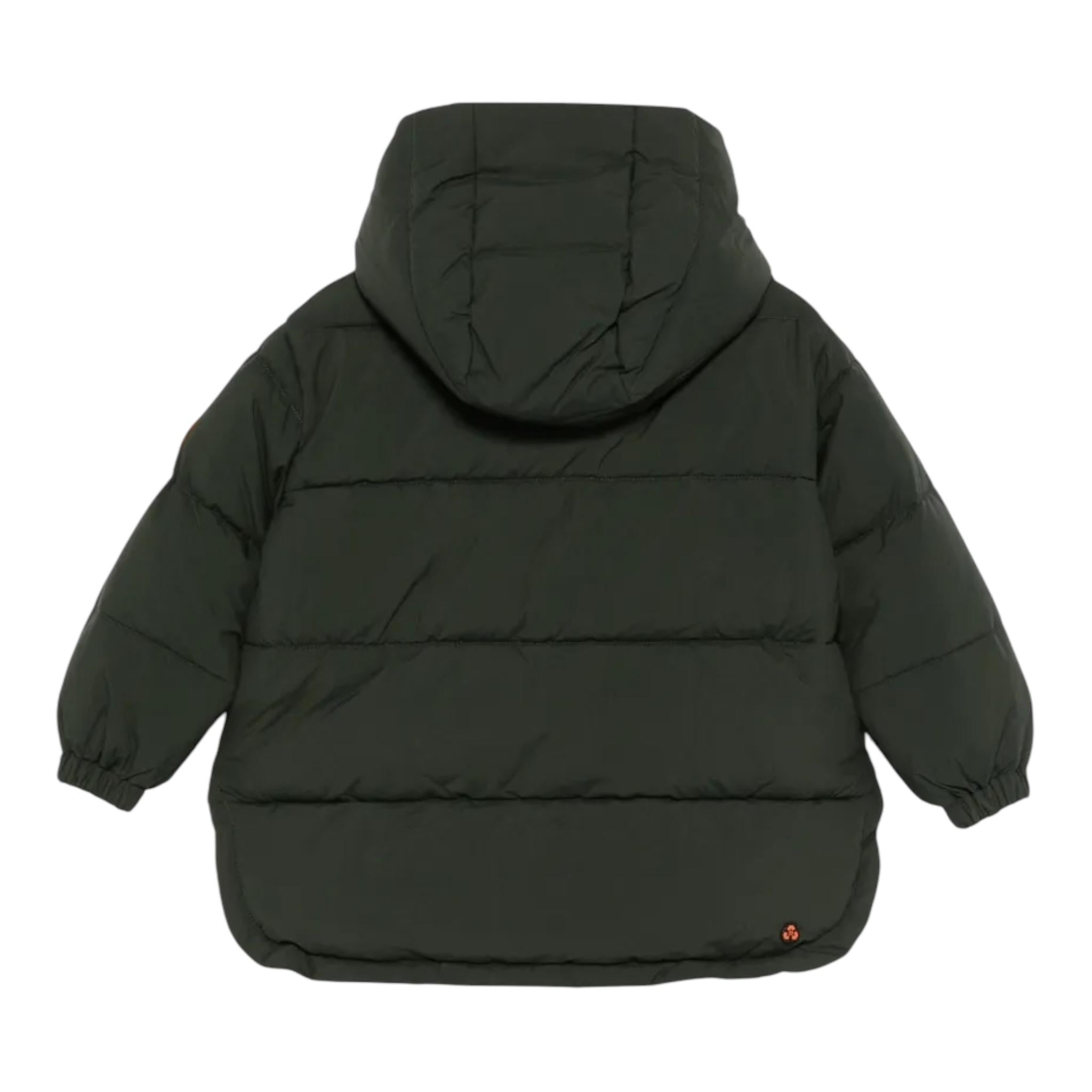 SAVE THE DUCK giubbino tinta unita con cappuccio asimmetrico Verde per Bambino J41256G VERDE SAVE THE DUCK 