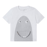 Stella Mccartney T-Shirt Rundhalsausschnitt Einfarbig Mit Kontrastdruck Weiß Für Neugeborene