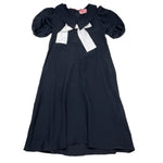 Vivetta Abito Mezza Manica Tinta Unita con Fiocco per Bambina VE255648N NERO VIVETTA 