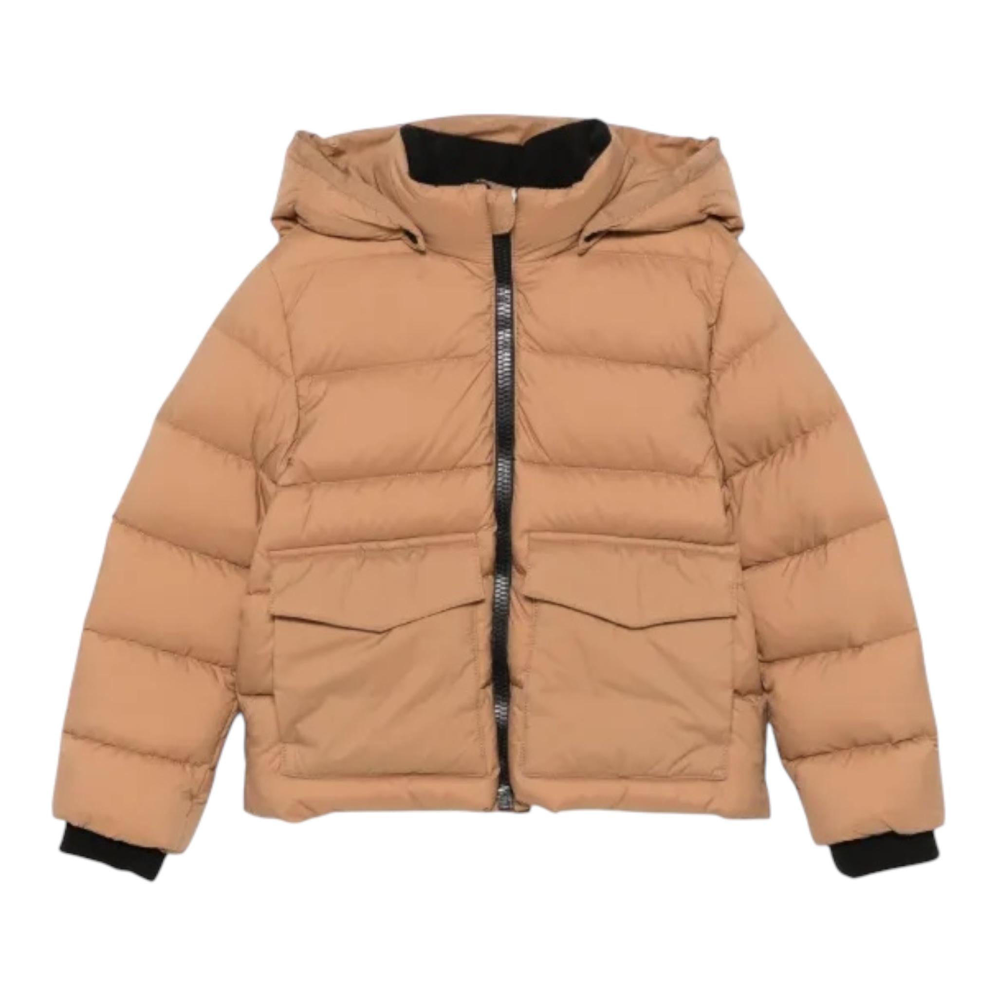HERNO giubbino tinta unita con cappuccio Cammello per Bambino PI000025X CAMMELLO HERNO 