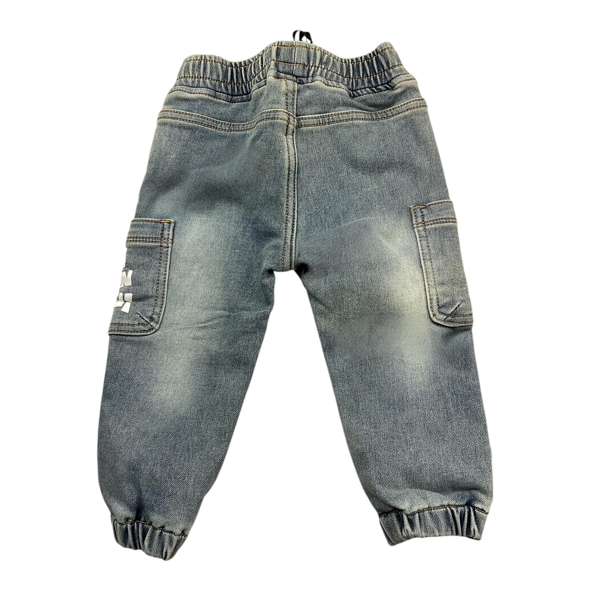 DANIELE ALESSANDRINI jeans tinta unita con elastico in vita Azzurro per Neonato 91PD0007 AZZURRO DANIELE ALESSANDRINI 