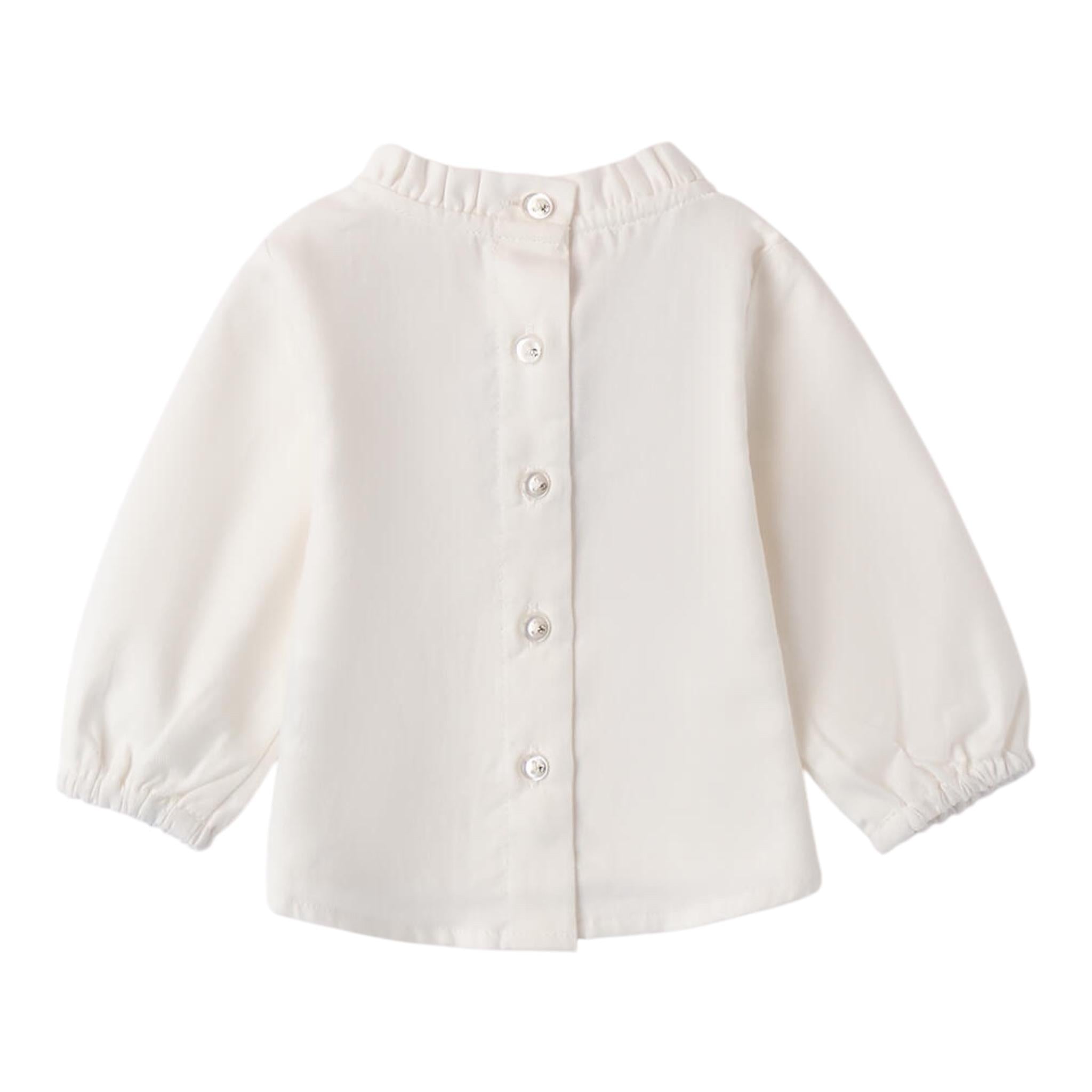 MINI BANDA camicia manica lunga tinta unita con fiocco Panna per Neonata A779 PANNA MINI BANDA 