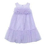 Abel & Lula Abito Tinta Unita Giromanica con Tulle per Bambina 5051 LILLA ABEL & LULA 
