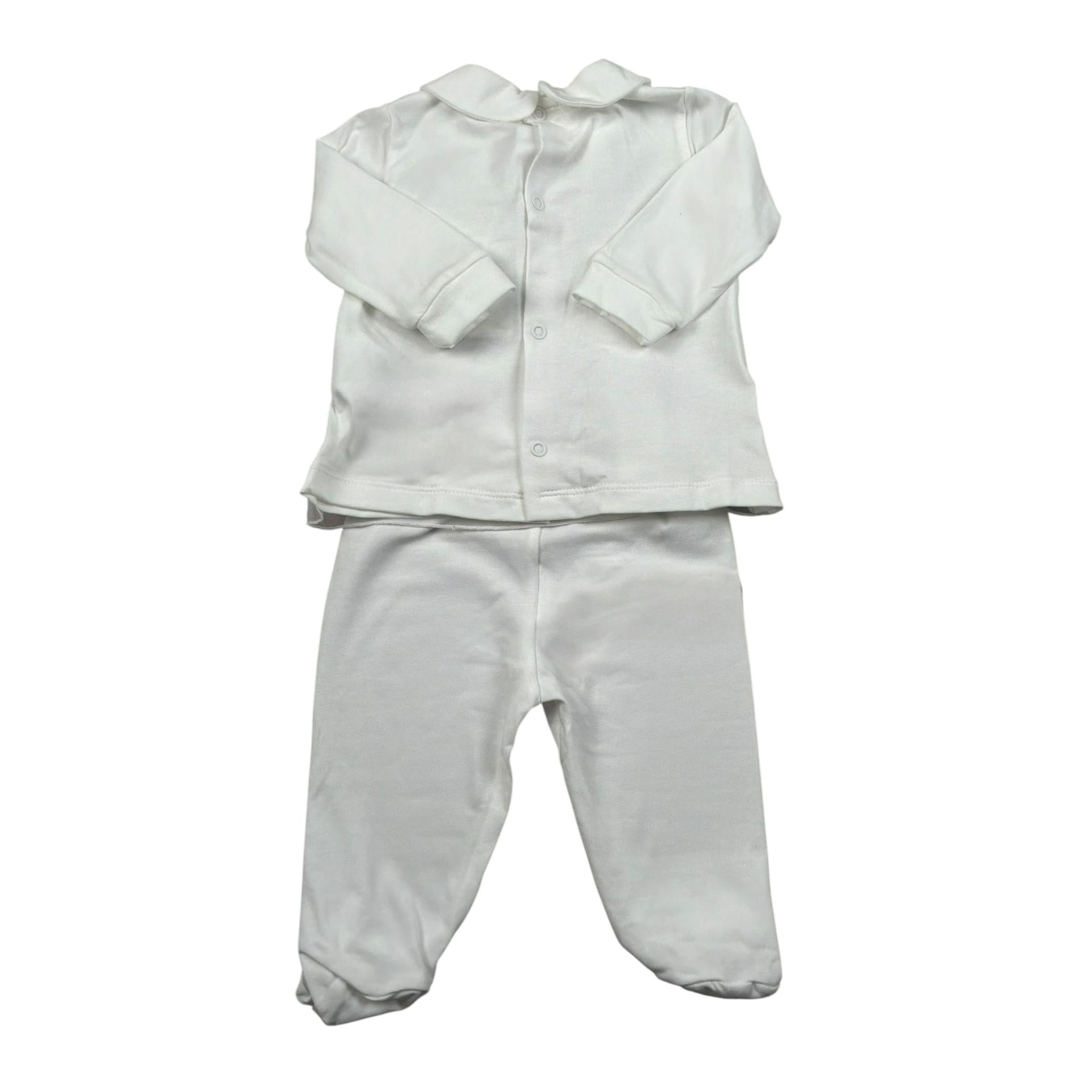 Le Bebe Completo 2 Pezzi Shirt-Ghettina Tinta Unita per Neonata LBF5594 BIANCO LE BEBE 