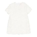 Dou Dou Abito Girocollo Tinta Unita con Applicazioni per Bambina DW1A91X PANNA DOU DOU 