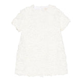 Dou Dou Abito Girocollo Tinta Unita con Applicazioni per Bambina DW1A91X PANNA DOU DOU 