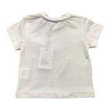 Leo E Lilly – Einfarbiges T-Shirt mit Rundhalsausschnitt und weißer Tasche für Neugeborene