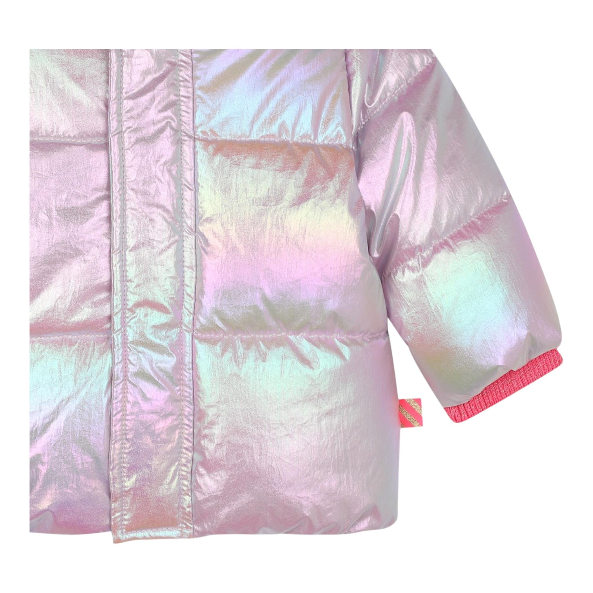 BillIEBLUSH giubbino tinta unita effetto aurora boreale cn cappuccio Rosa per Bambina U20401J ROSA BillIEBLUSH 